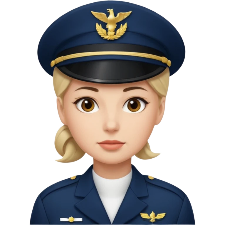 Female navy soldier, bigger face. emoji