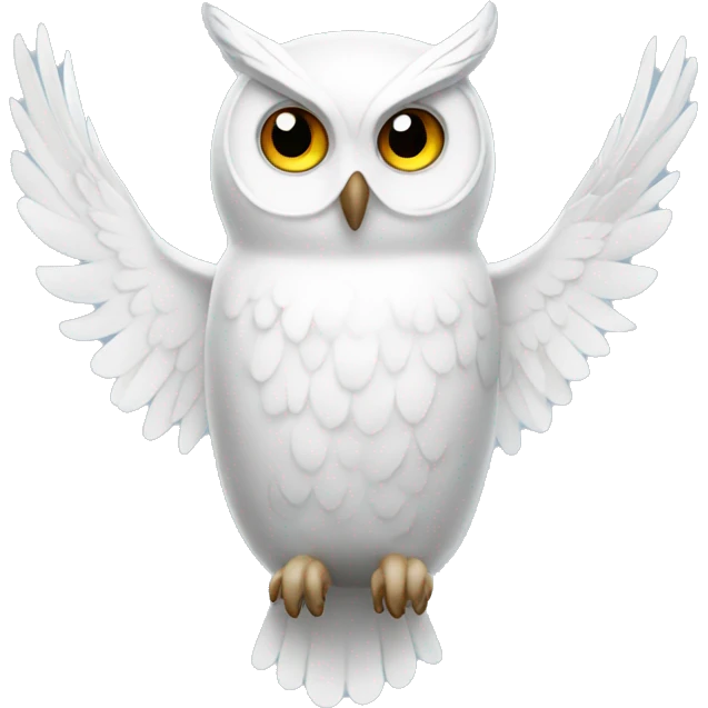 White flying elegant owl emoji