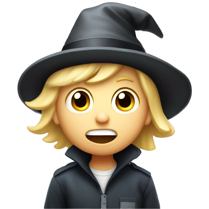 blond boy with hat scared Flashlight in hand spooky halloween emoji