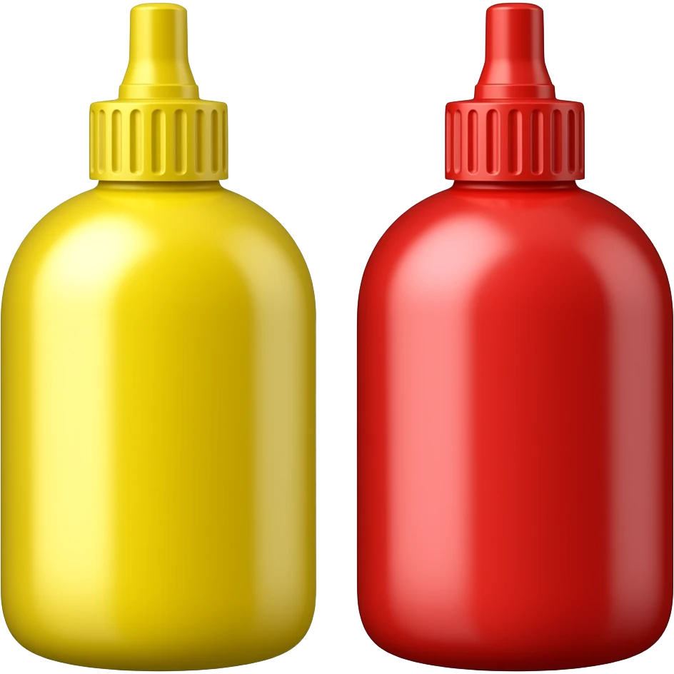 Yellow and red paintballs emoji