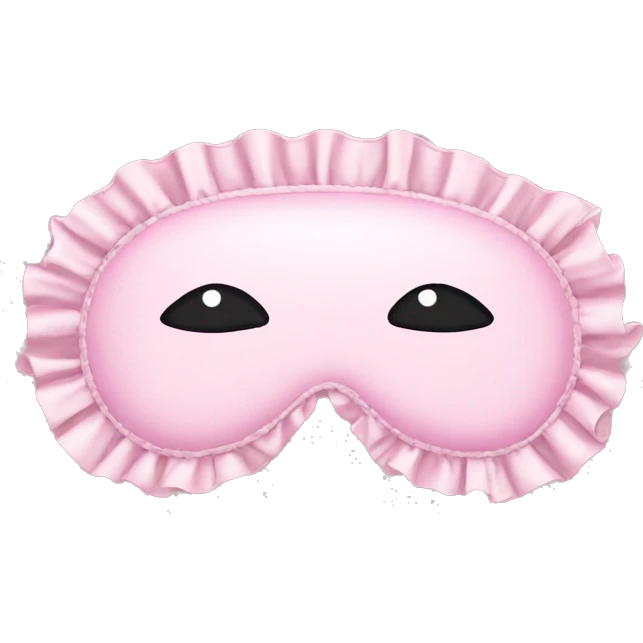 light pink sleep mask with ruffles emoji