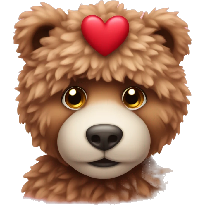  fluffy Valentine's teddy  emoji