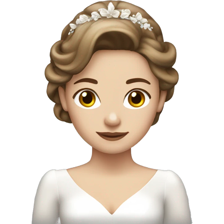 White woman white brown hair hairlights in wedding dress emoji