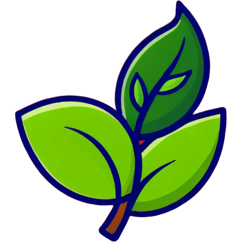 Green tea leaves and buds, fresh harvest emoji