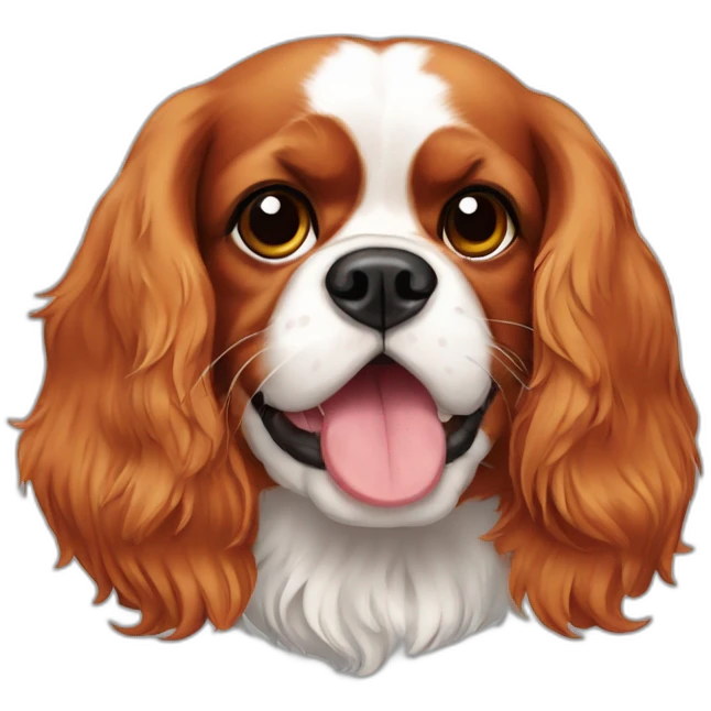 Cavalier-king Charles with fever emoji