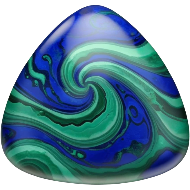 Azurite malachite cabochon gem with swirling blue and green patterns, smooth polished dome surface emoji