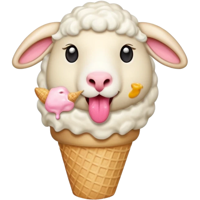 Sheep getting ice cream emoji