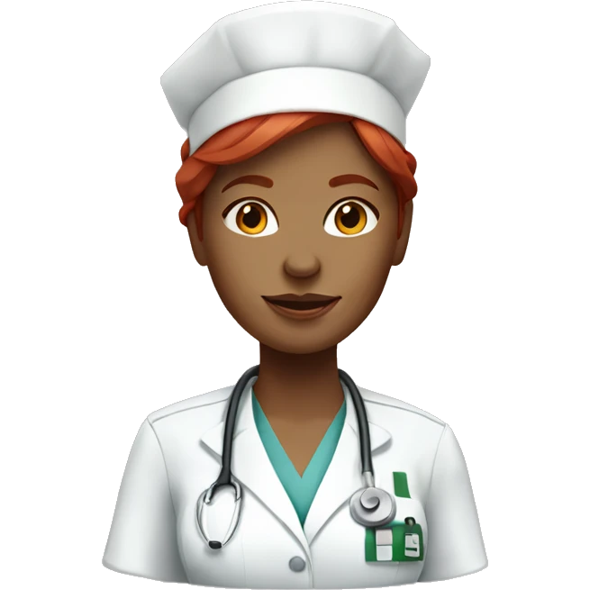 Woman nurse with red hair emoji