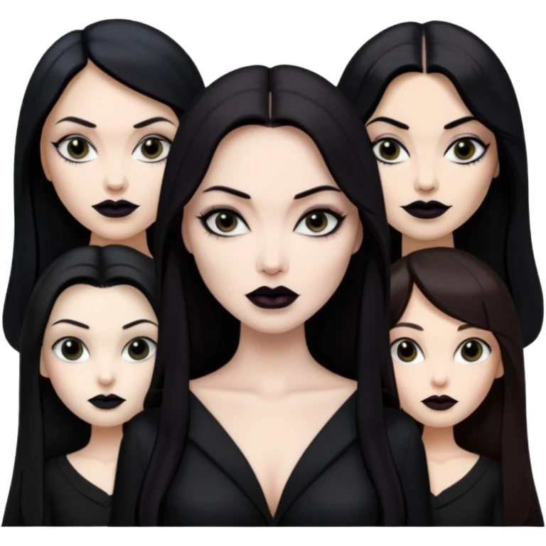 “Emoji girl, femme fatale, tomie vibes, morticia adams vibes, anglina jolie, and megan fox emoji