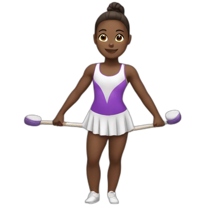 Gymnast with clubs emoji