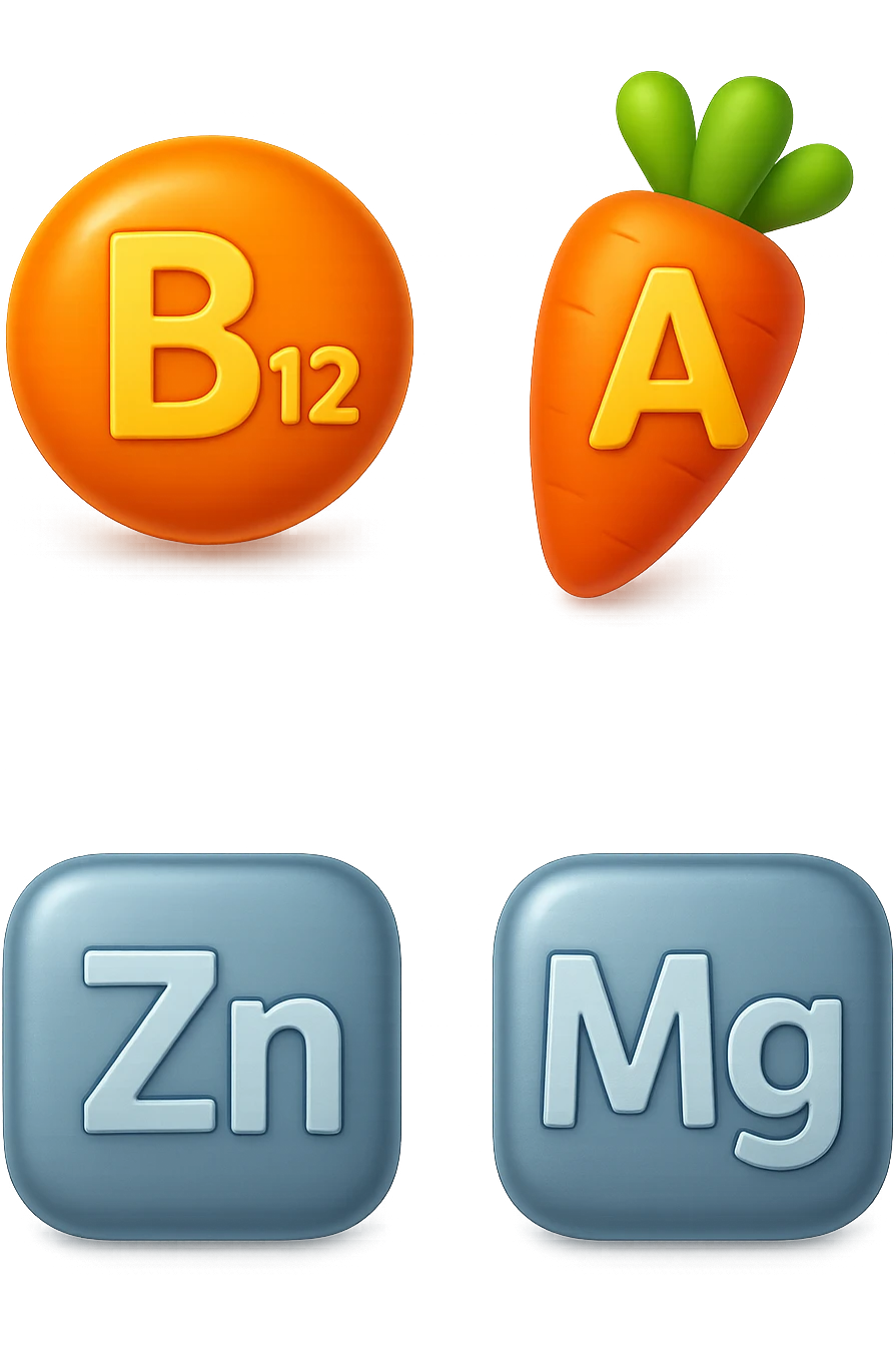 emoji stile iphone in 3d di vitamine del gruppo B, vitamina A, zinco, magnesio, iperrealistico 4k emoji