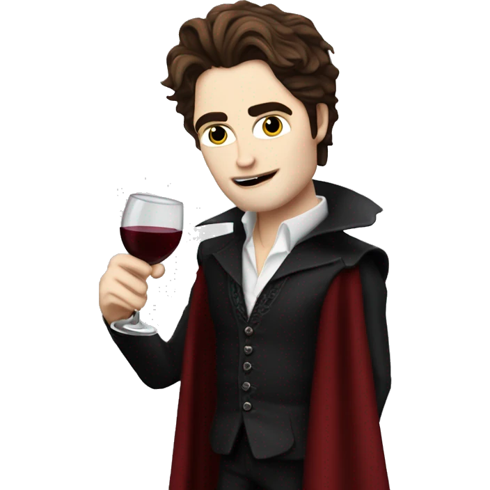 vampire edward cullen drinking wine emoji