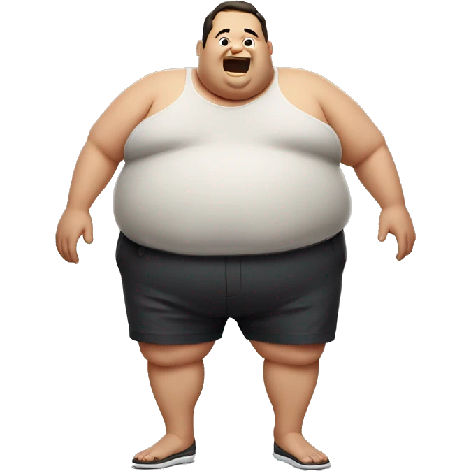 a fat man jiggling his stomach emoji