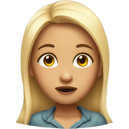 The girl rolls her eyes  emoji