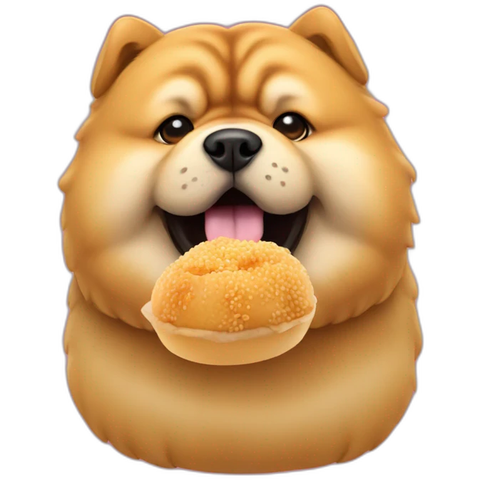 Chow Chow dog eating chinese bao emoji