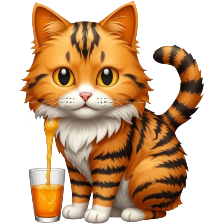 a pouring tabby cat emoji