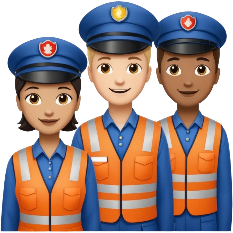 group of multiracial railway standing emoji