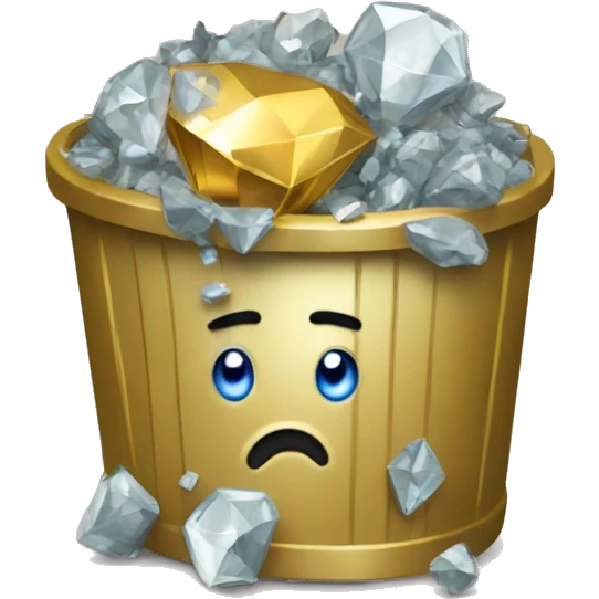 gold and diamonds in trash emoji