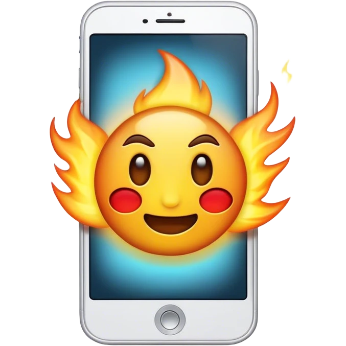 Phone emitting awesomeness emoji