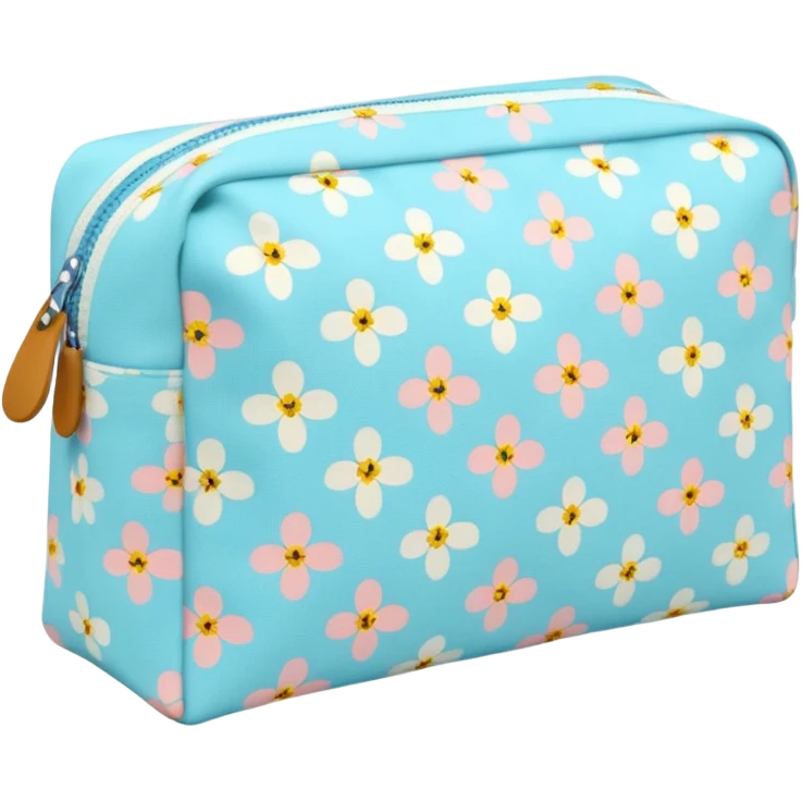 Toiletry bag with a pattern of little flowers flowers emoji