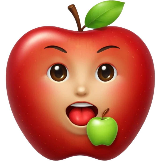 android eating apple emoji