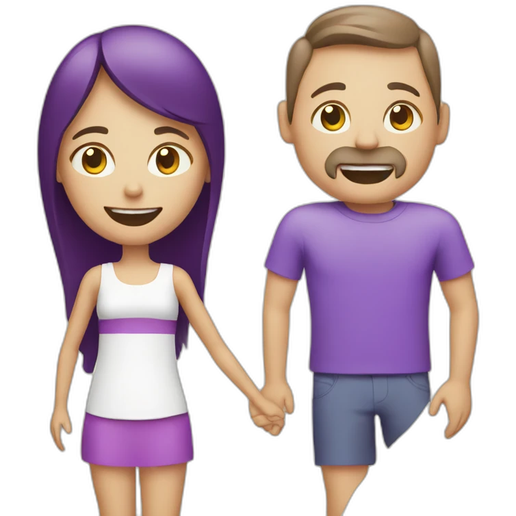 a white family with a kid, vacation purple icon emoji