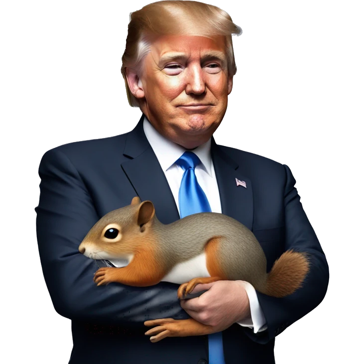 Donald trump holding a squirrel  emoji