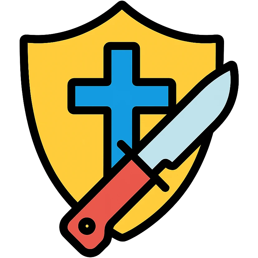 shield and knife colored icon emoji