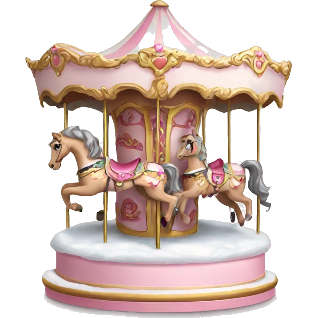 Light pink carousel with snow emoji