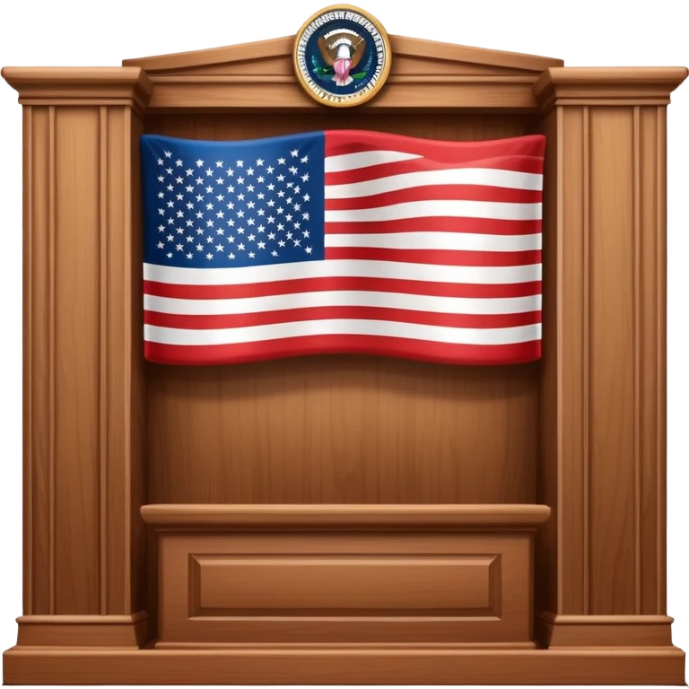 presidential podium with American flag emoji