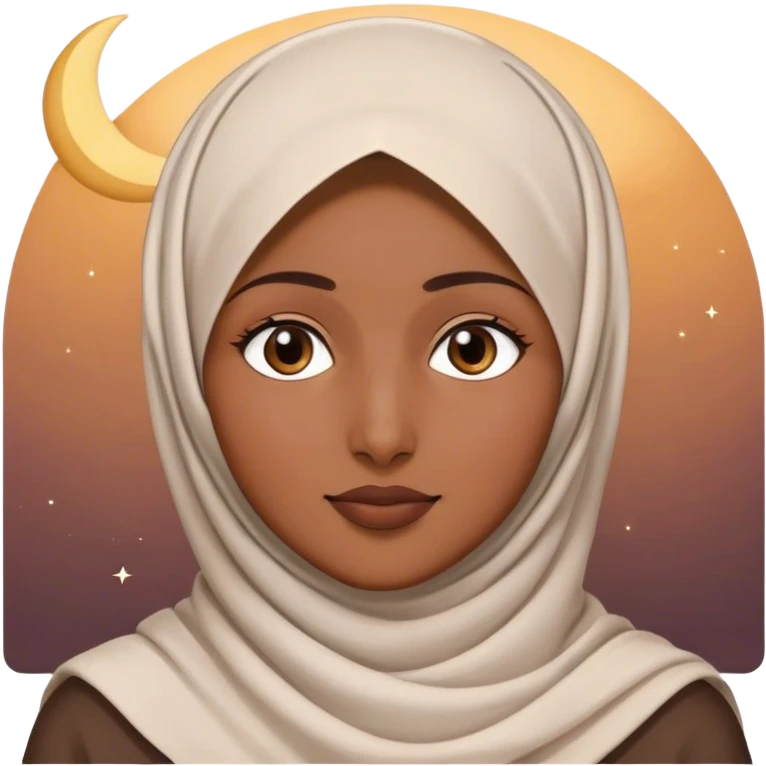 A Ramadan moon with a hijab emoji