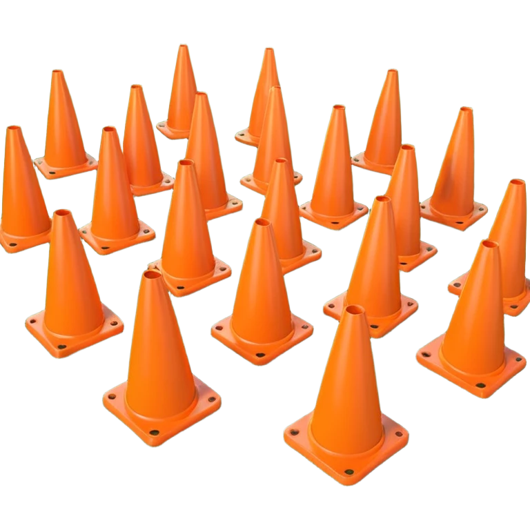Cones used for soccer training  emoji