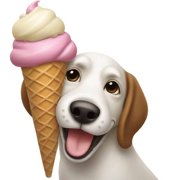 Dog eating ice cream emoji