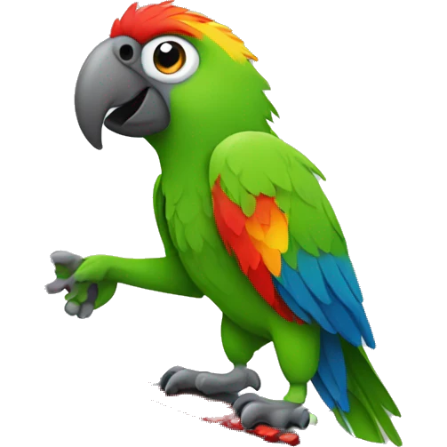 parrot picking a keyboard emoji