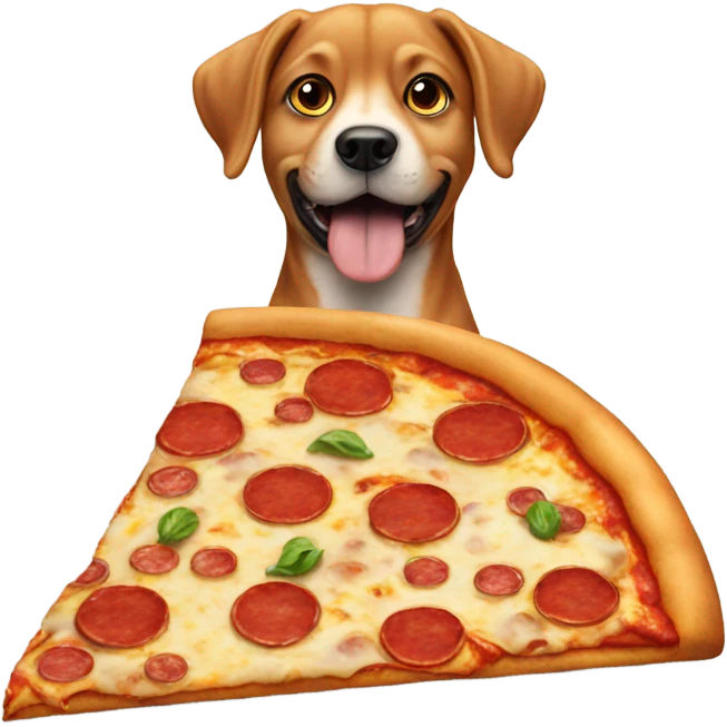 Dog with pizza emoji