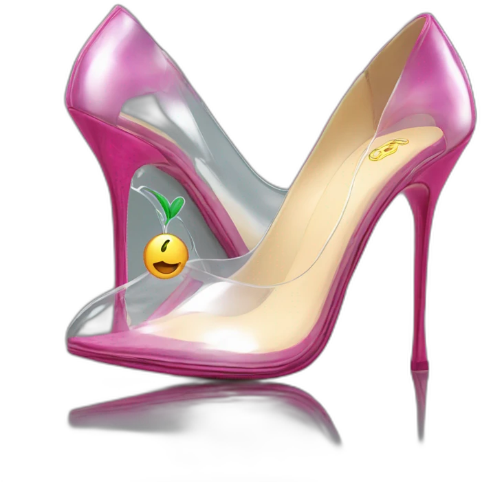 Ripple-XRP-Currency clear-vinyl heels-pumps emoji