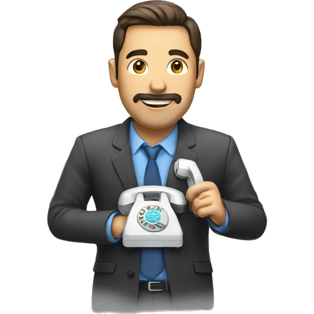man with telephone emoji