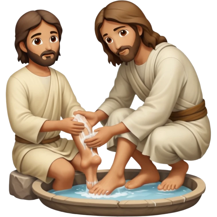 Jesus washing disciples feet emoji