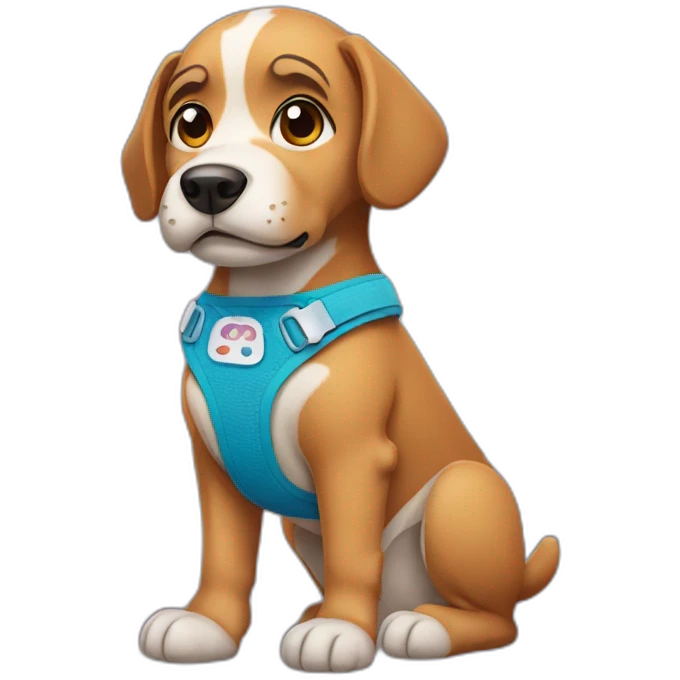 A dog wearing an ankle brace  emoji