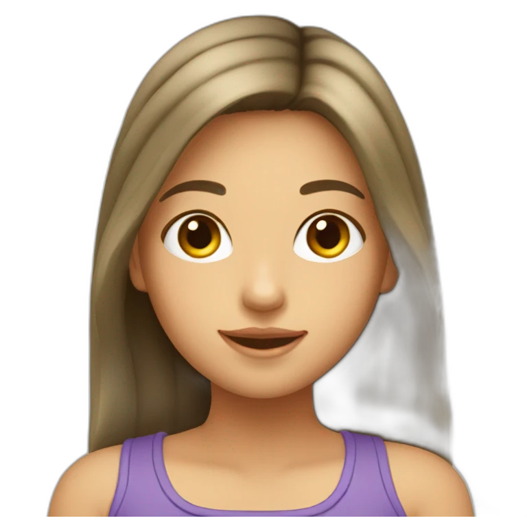 Fille sur un chat emoji