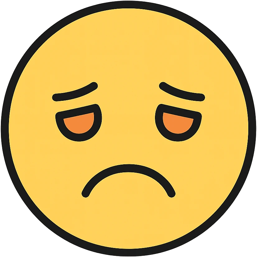 bad face emoji, frown, disappointed eyes emoji