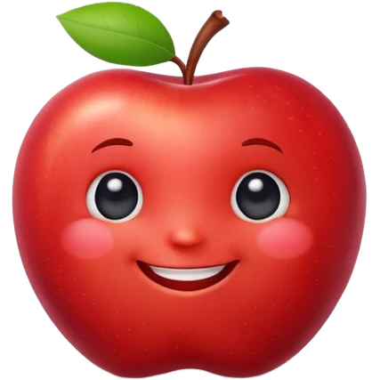 A smiling cartoon apple character named Elma with cute face and little arms emoji