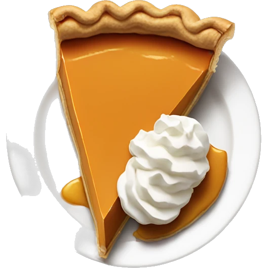 Slice of pumpkin pie with a lot of whipped cream on it emoji