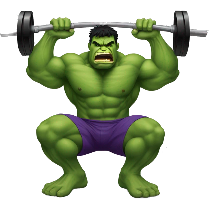 The hulk doing back squats emoji
