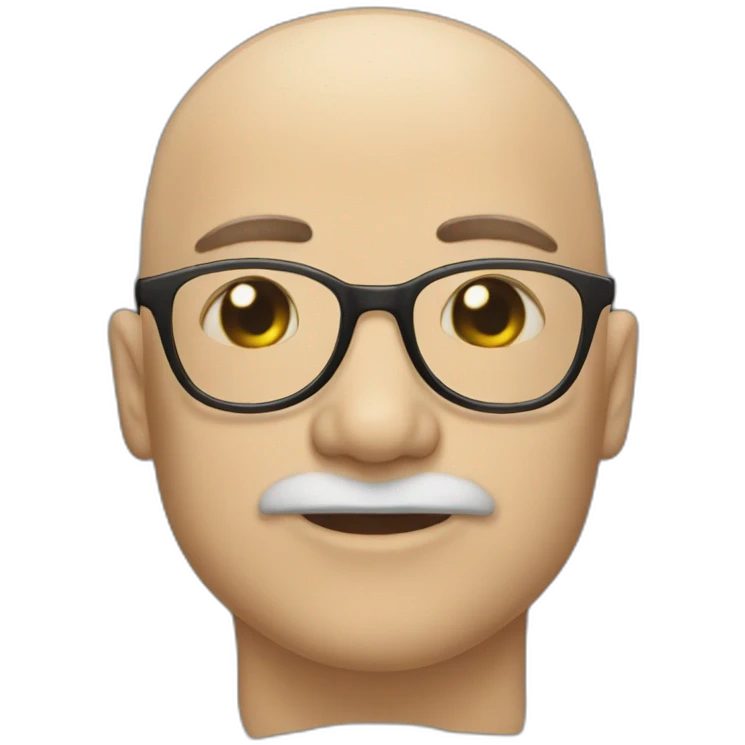 Gay latino kissing white bald man with glasses emoji