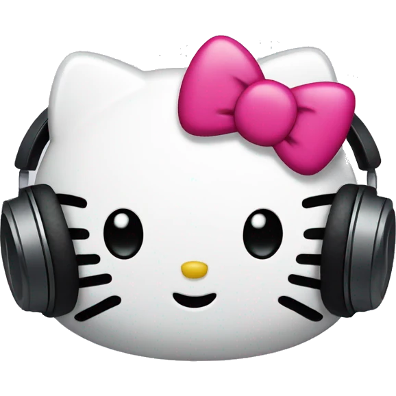 hello kitty listening to music emoji