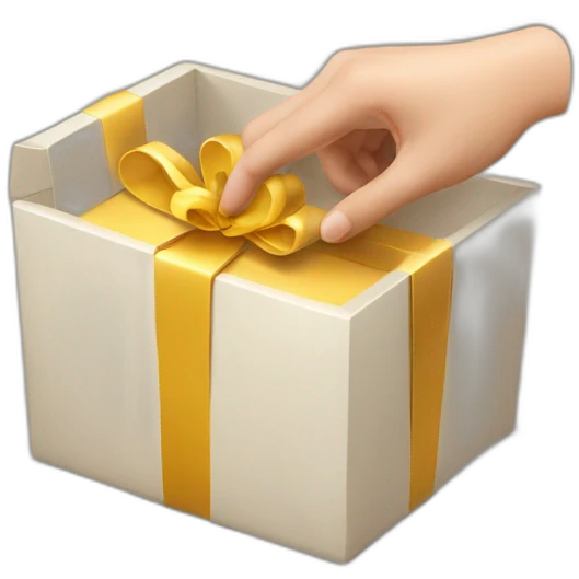 Open gift box with a finger inside emoji