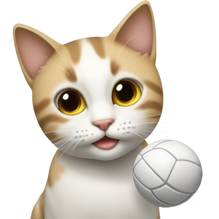 Gatto che gioca con la pallina emoji