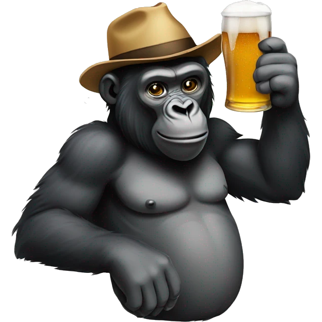 Gorilla drinking a beer emoji