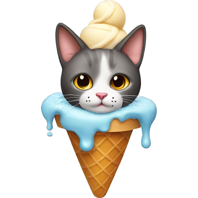 Cat in ice cream emoji